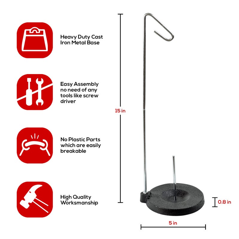 ThreadNanny Single Cone Spool Stand Alone Cast Iron Thread Stand Thread Holder Fits for Sewing Embroidery Serger Brand - Image 1